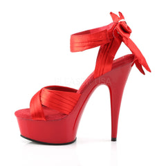 PLEASER DELIGHT-668 Red Satin-Red Sandals