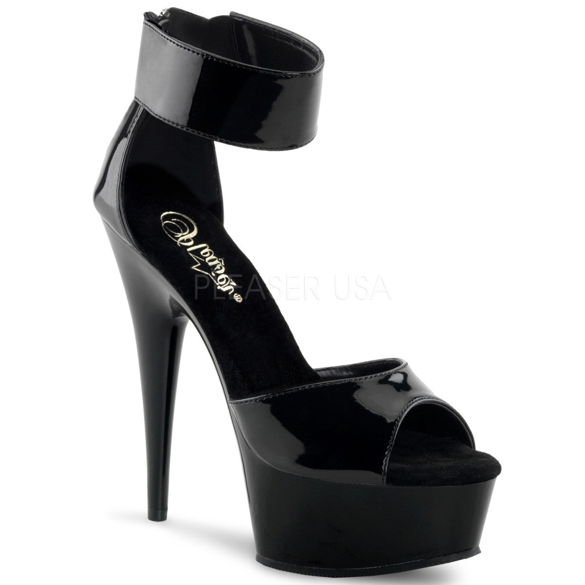 PLEASER DELIGHT-670-3 Black Sandals - Shoecup.com