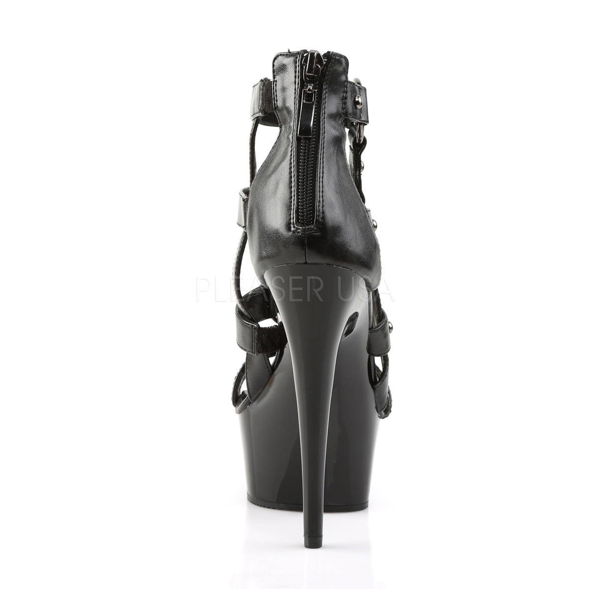 PLEASER DELIGHT-682 Black Cage Sandals