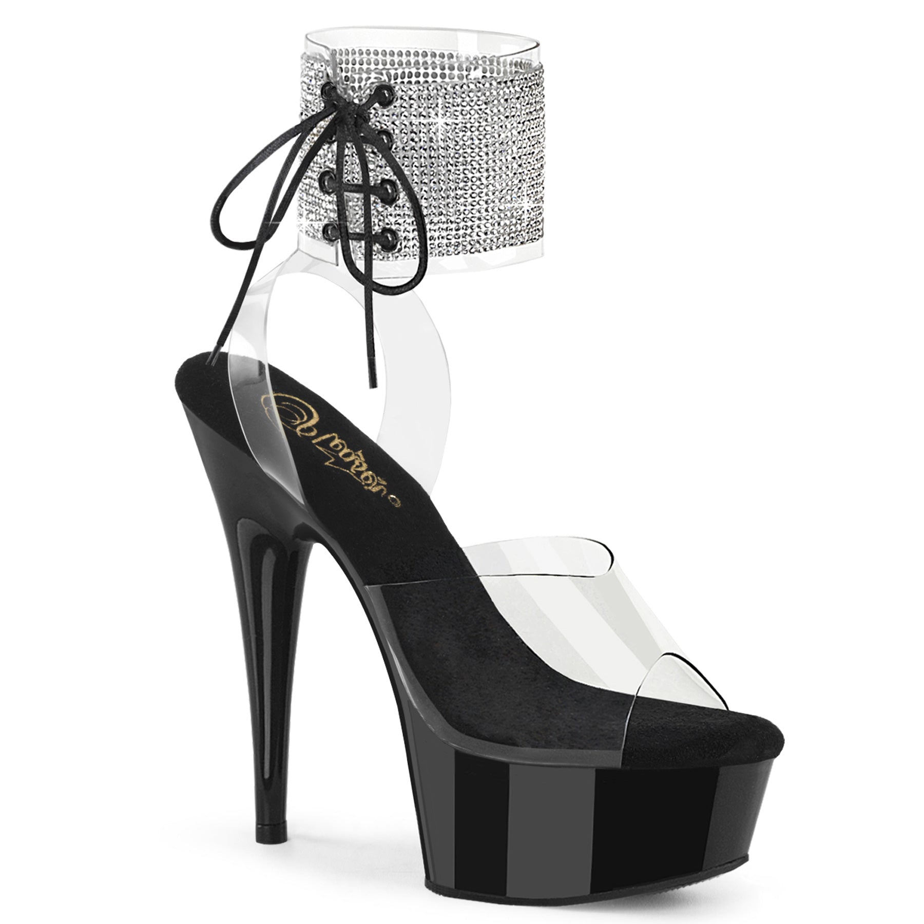6 Inch Heel DELIGHT-691-2RS Clear Black