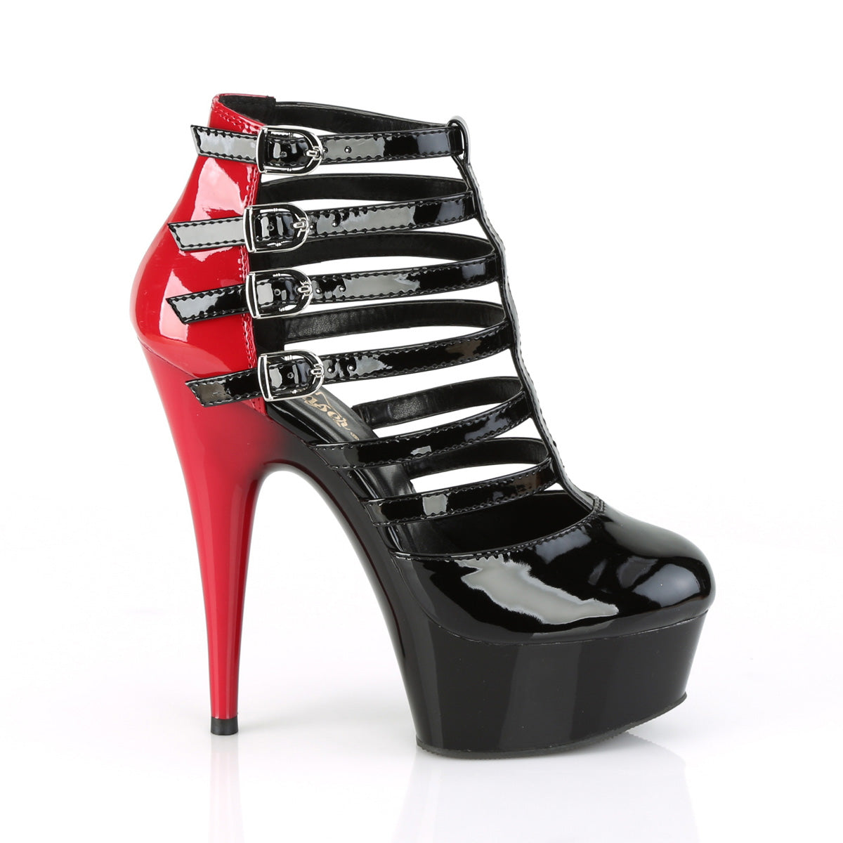 6 Inch Heel DELIGHT-695 Black Red