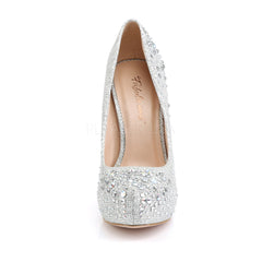 Fabulicious DESTINY-06R Silver Glitter Mesh Fabric Pumps