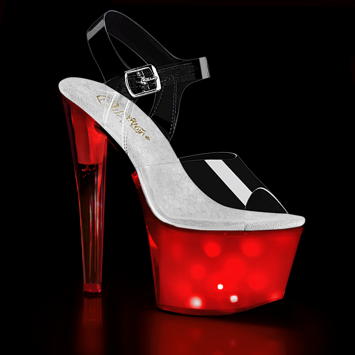 7" Heel DISCOLITE-708 Clear White Glow