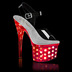 7" Heel DISCOLITE-708DOTS Clear Silver Chrome