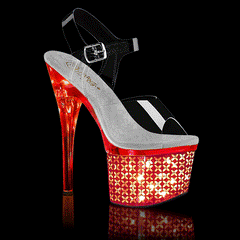 7" Heel DISCOLITE-708FLP Clear Silver Chrome