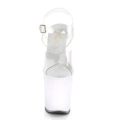 8 Inch Heel DISCOLITE-808 Clear White Glow
