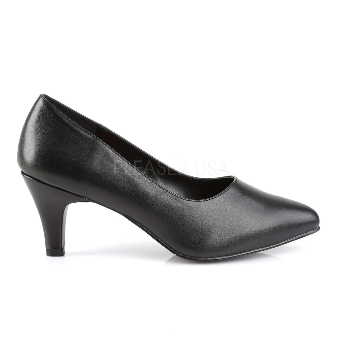 3 Inch Heel Black Pu Plus Size Classic Pump Heels For Men | DIVINE-420 ...