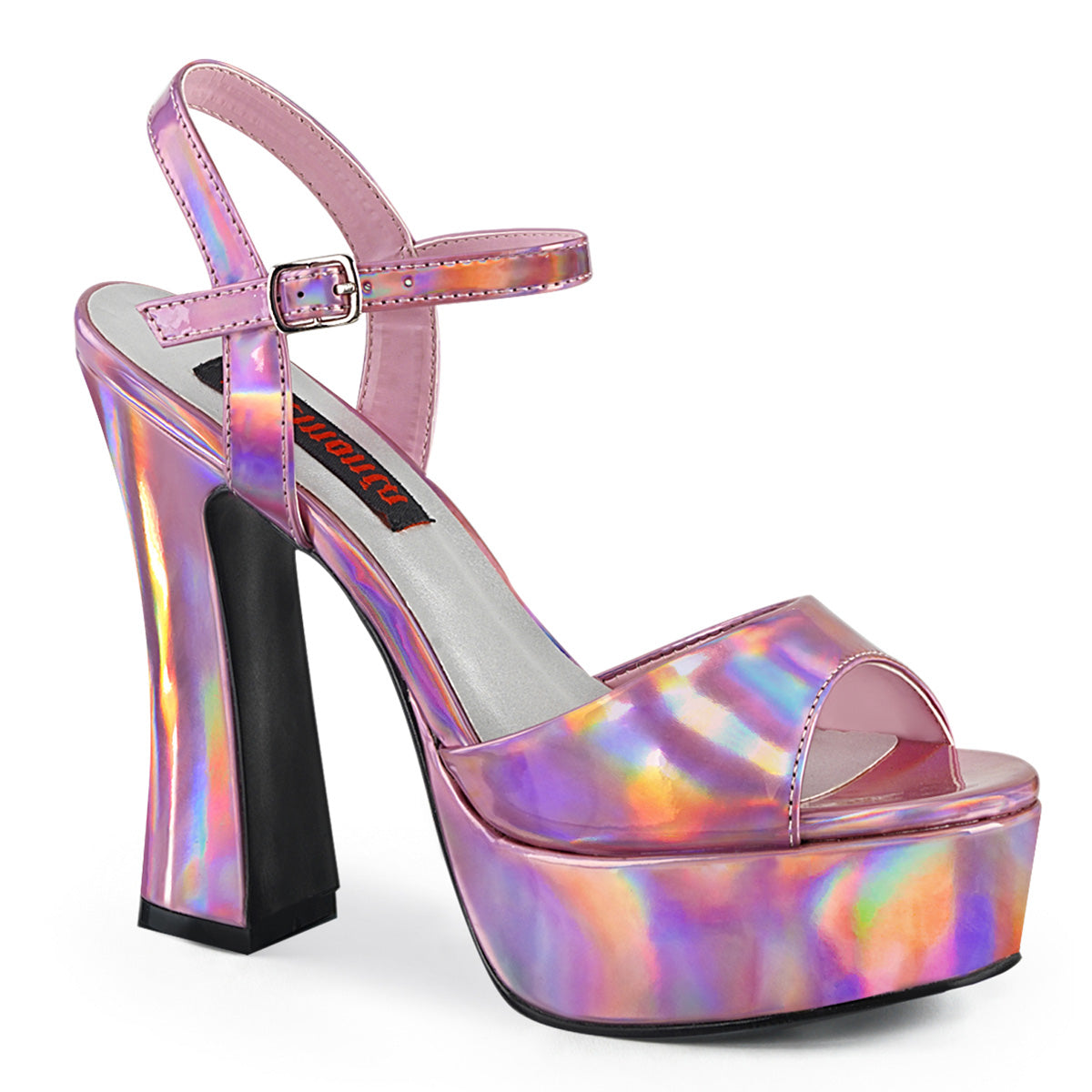 5" Chunky Heel DOLLY-09 Pink Hologram