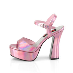 5 Inch Chunky Heel DOLLY-09 Pink Hologram