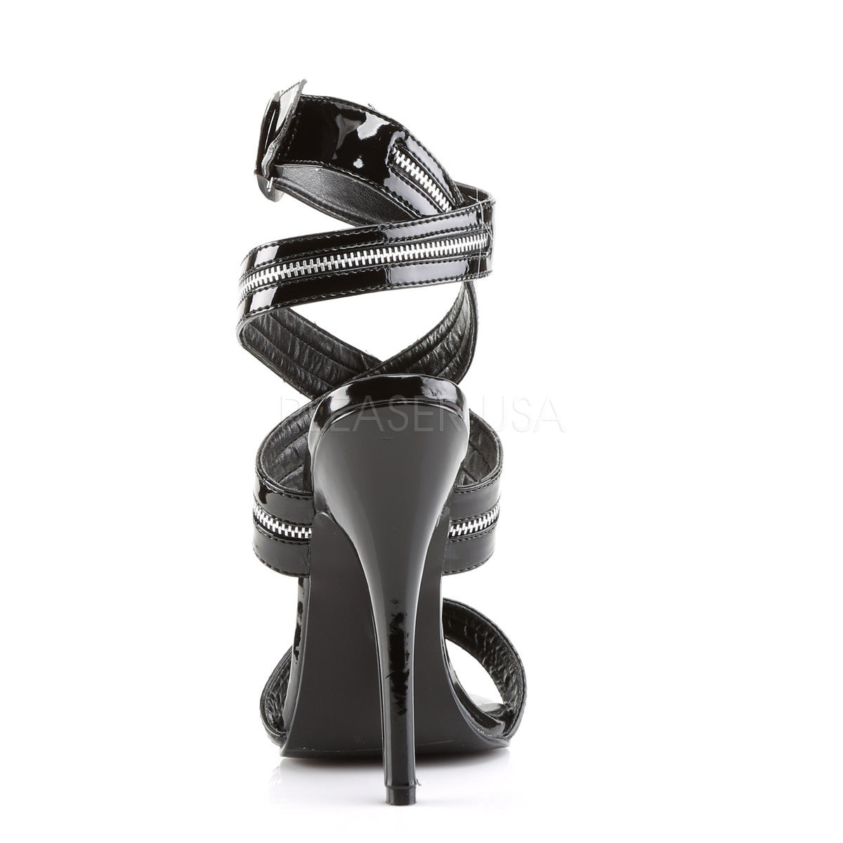 DEVIOUS DOMINA-119 Black Pat Sandals