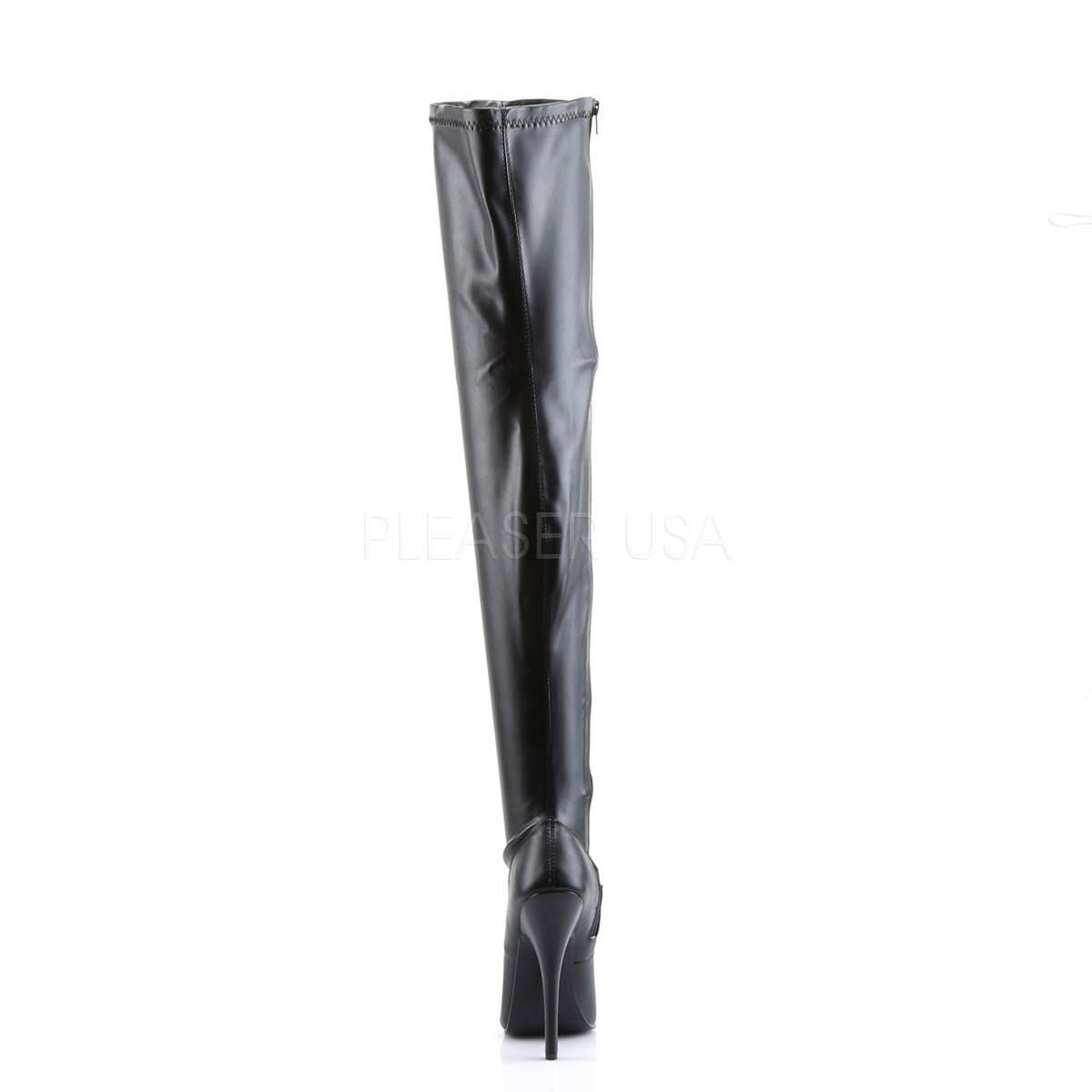 DEVIOUS DOMINA-3000 Black Stretch Pu Fetish Thigh High Boots