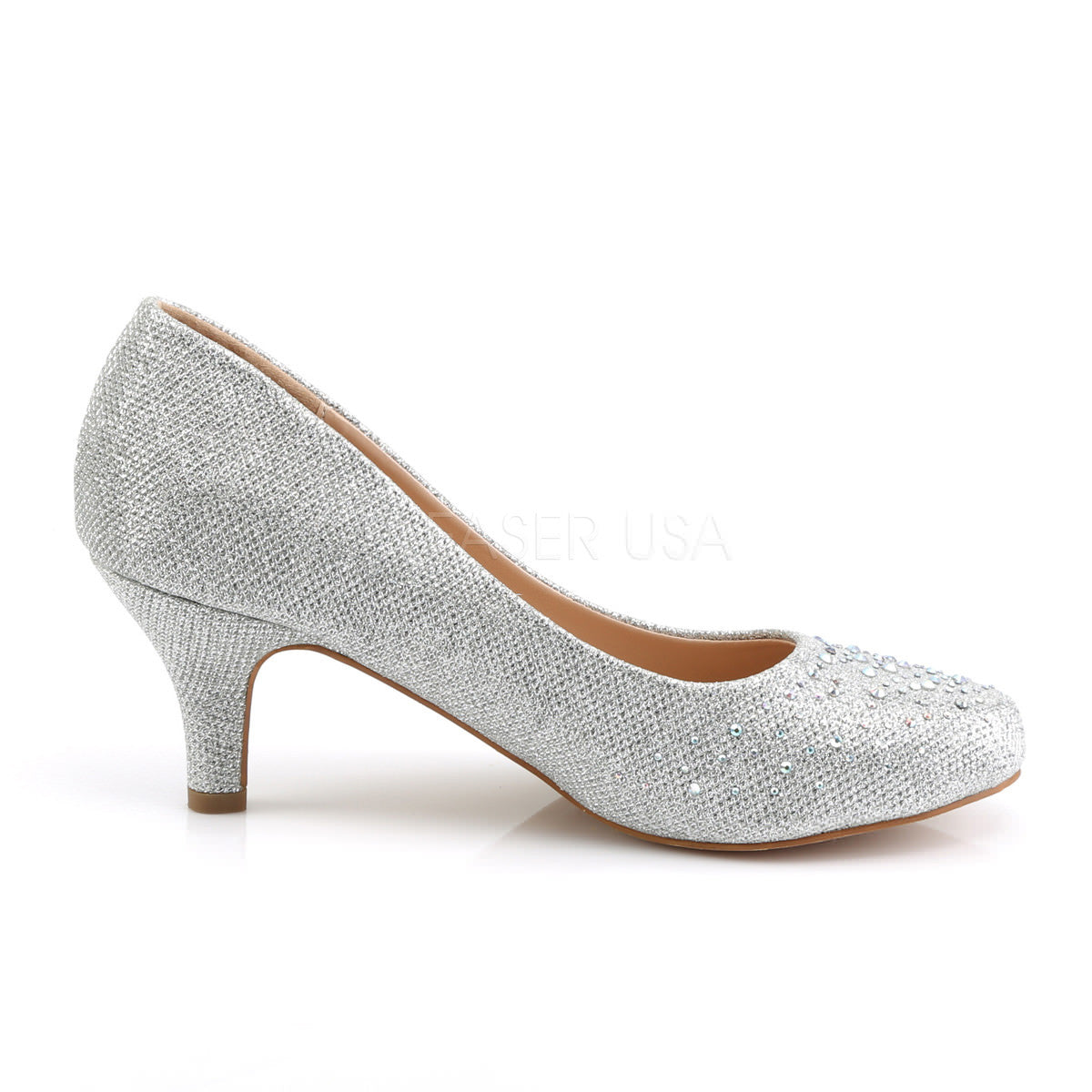 Fabulicious DORIS-06 Silver Glitter Mesh Fabric Pumps – Shoecup.com