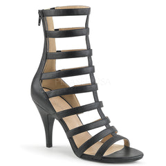 Pleaser Pink Label DREAM-438 Black Faux Leather Ankle Boots - Shoecup.com