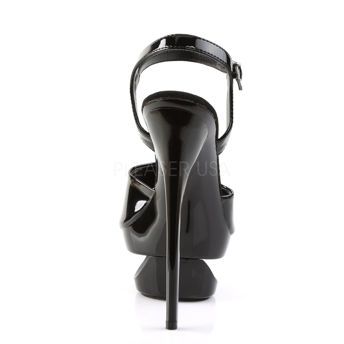 Pleaser ECLIPSE-609 Black Pat Ankle Strap Sandals - Shoecup.com - 4