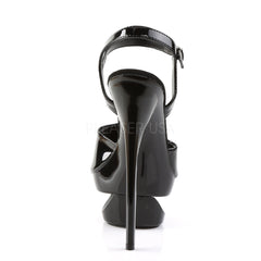 Pleaser ECLIPSE-609 Black Pat Ankle Strap Sandals - Shoecup.com - 4