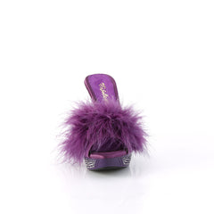 4 Inch Heel ELEGANT-401F Purple Fur