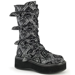 demonia-emily-322-black-silver-faux-nubuck-leather
