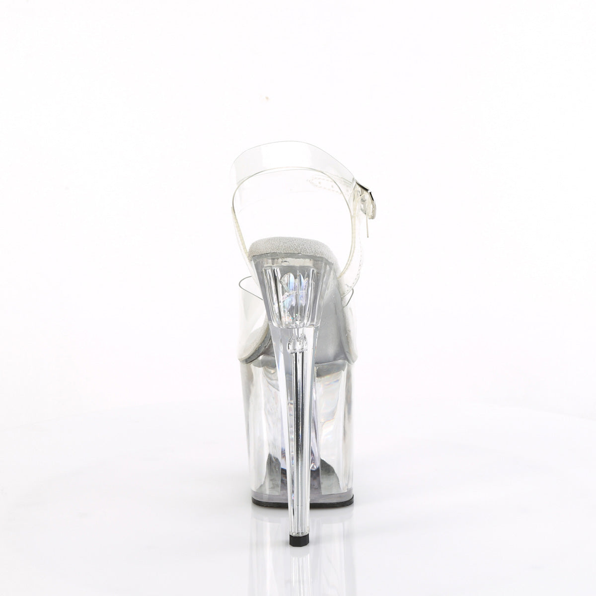 8 Inch Heel ENCHANT-708AQUA-02 Clear Silver