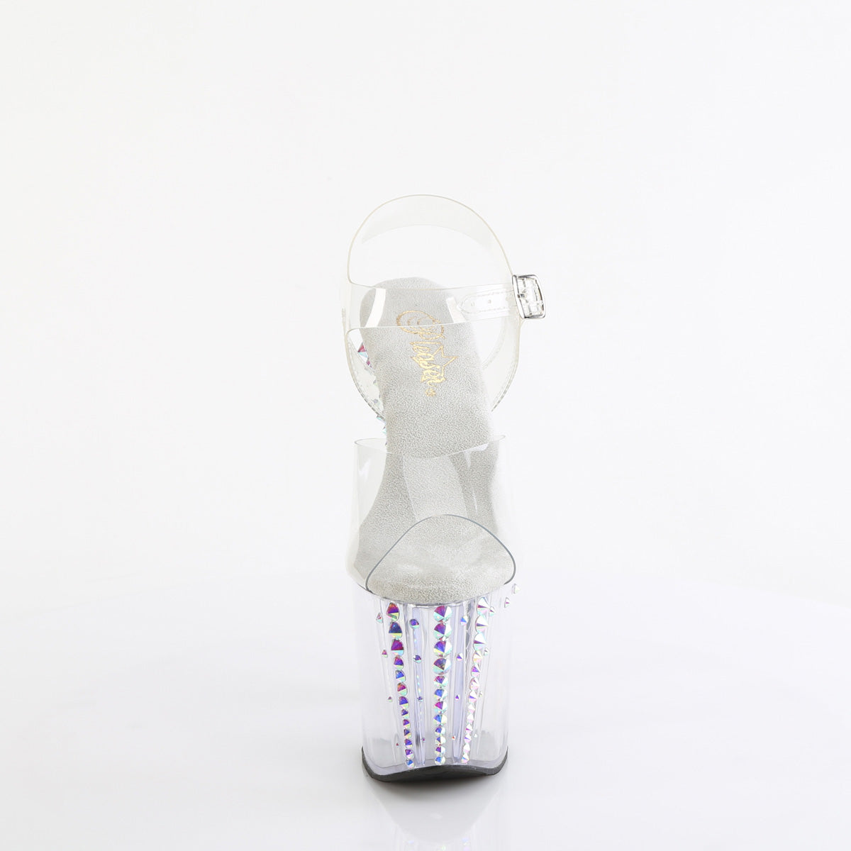 8 Inch Heel ENCHANT-708RS-02 Clear Rhinestone