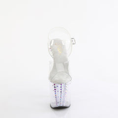 8 Inch Heel ENCHANT-708RS-02 Clear Rhinestone