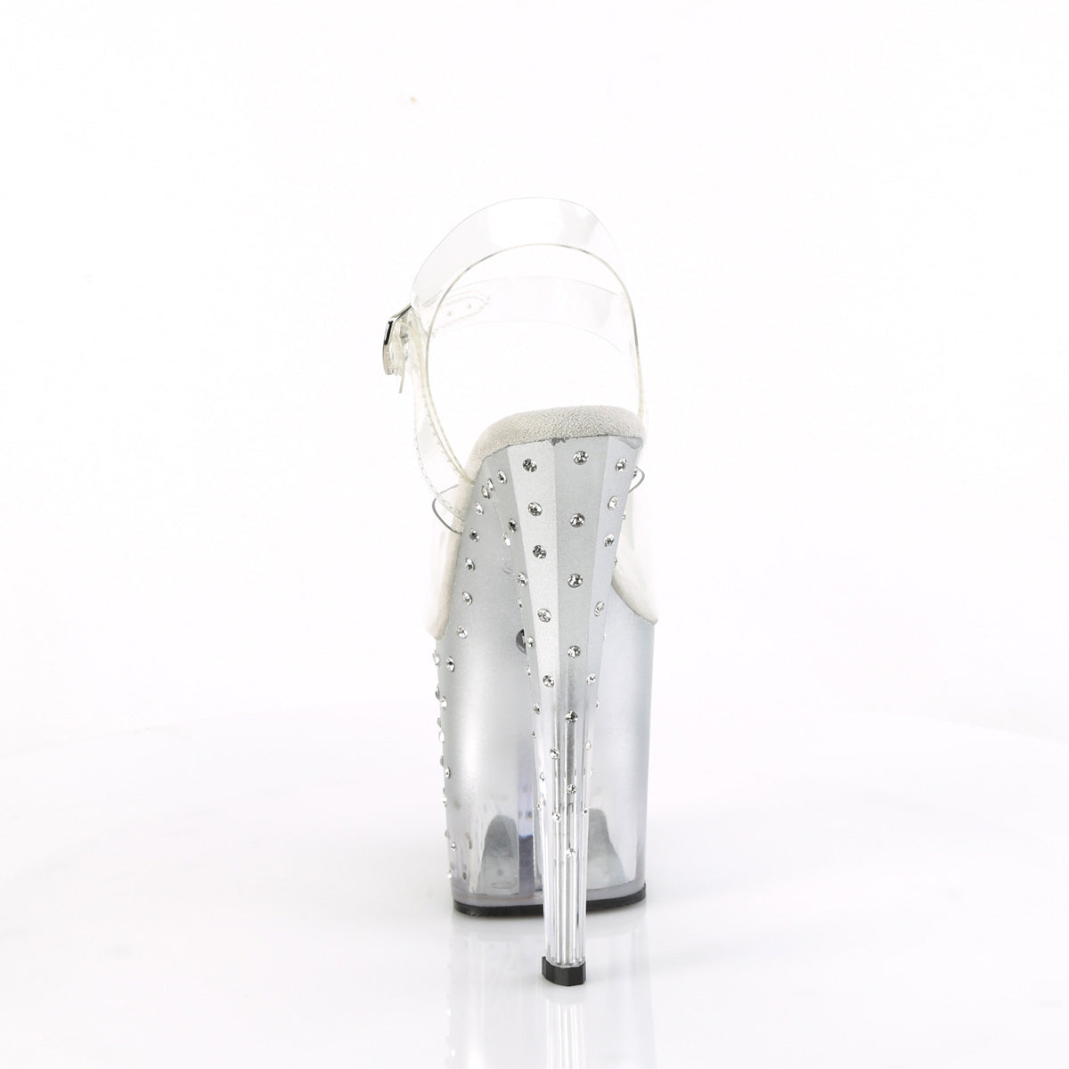 8 Inch Heel ENCHANT-708T-LT Clear Silver