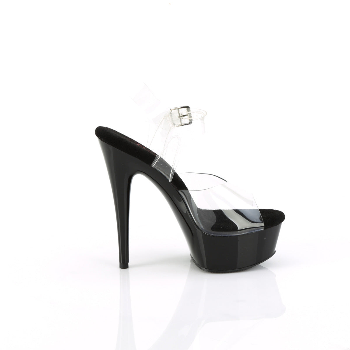 6 Inch Heel EXCITE-608 Clear Black
