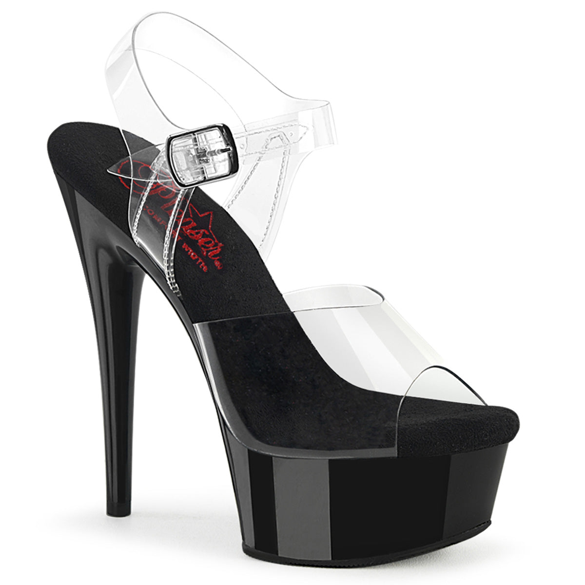 6 Inch Heel EXCITE-608 Clear Black