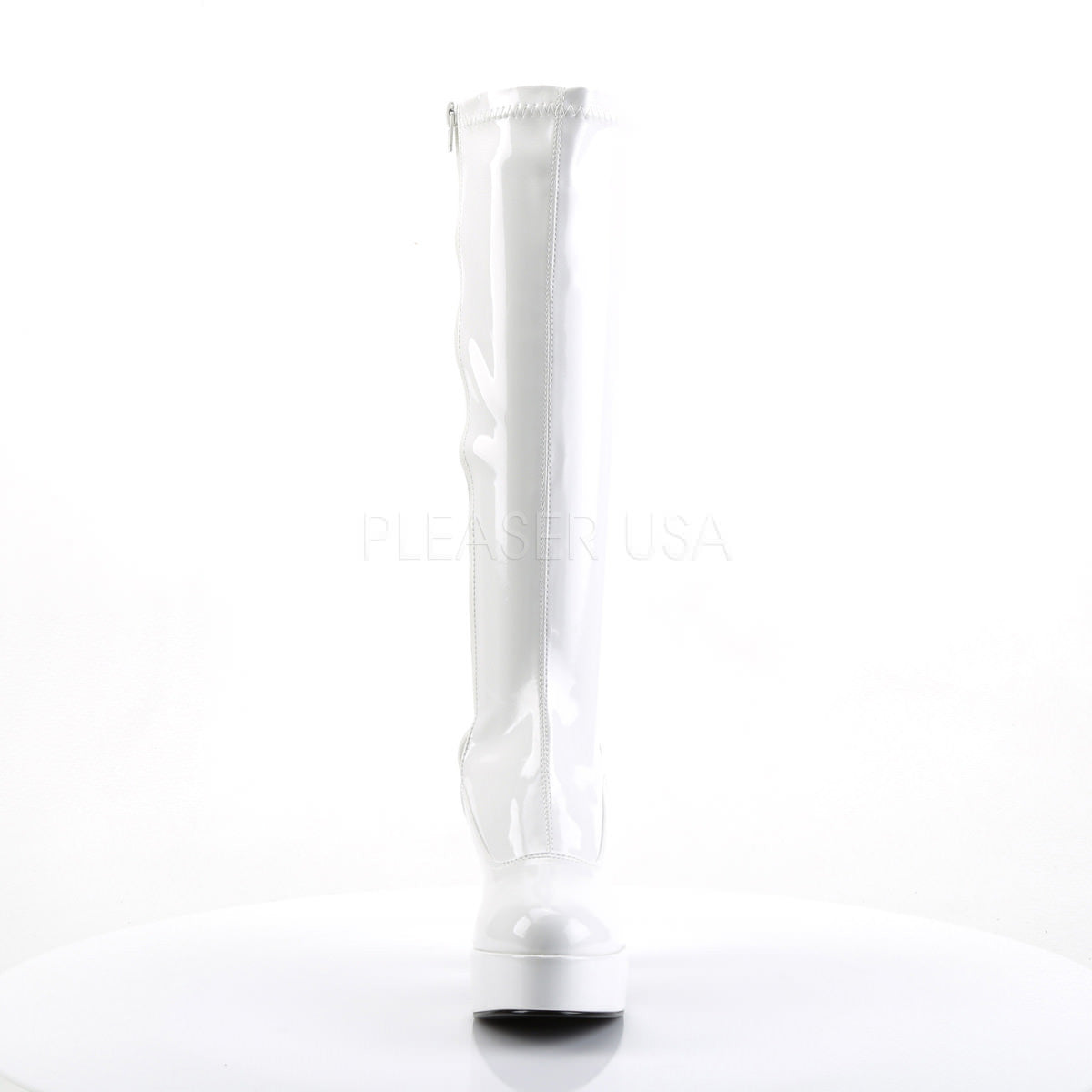 4 Inch Heel EXOTICA-2000 White Stretch Patent