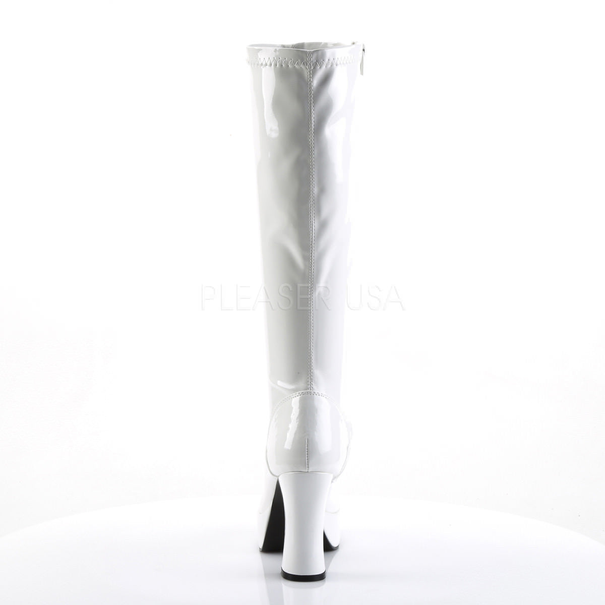 4 Inch Heel EXOTICA-2000 White Stretch Patent