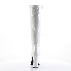 4 Inch Heel EXOTICA-2000 White Stretch Patent