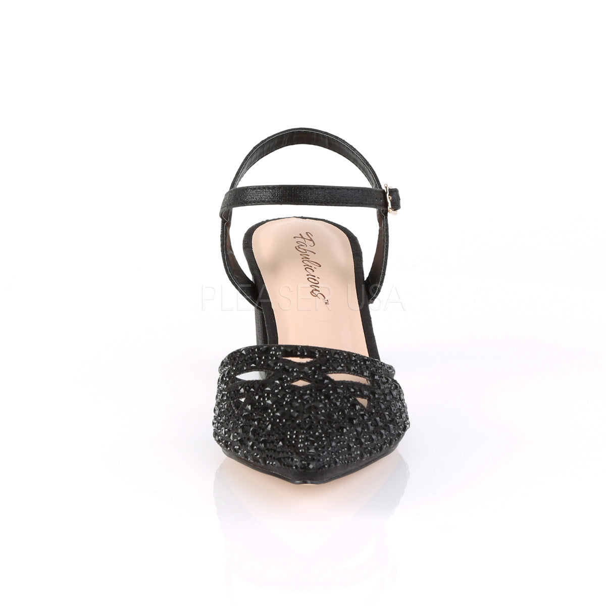 2" Heel FAYE-06 Black Shimmering Fabric