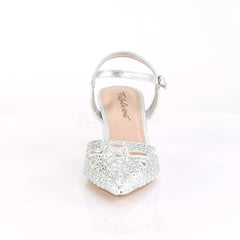 2" Heel FAYE-06 Silver Shimmering Fabric