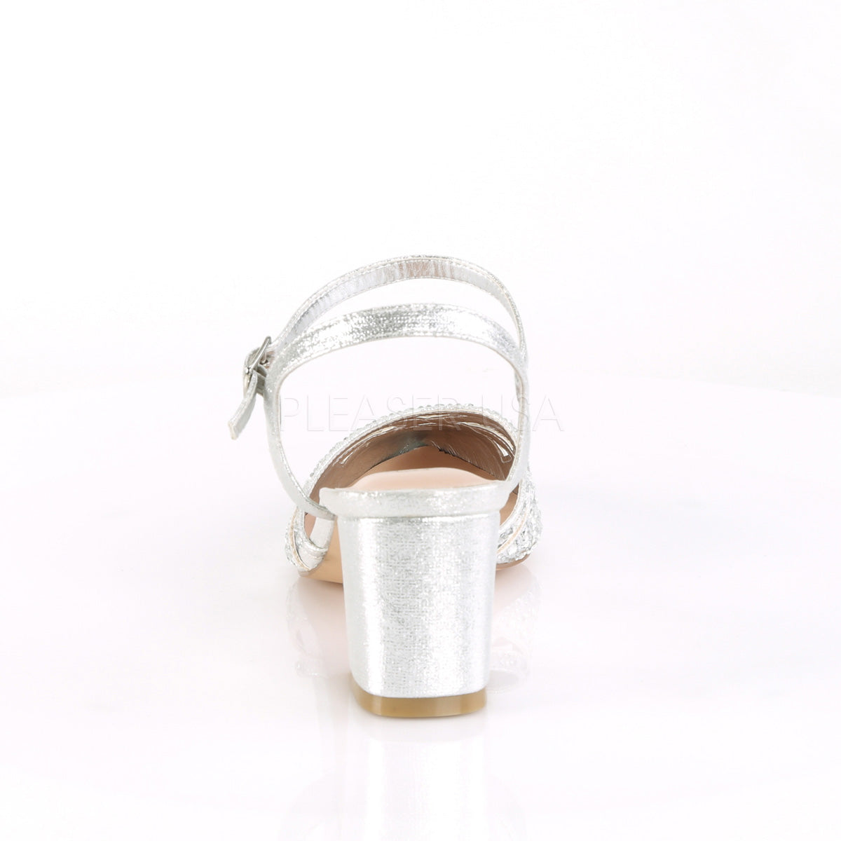 2" Heel FAYE-06 Silver Shimmering Fabric