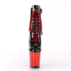 8 Inch Heel FLAMINGO-1020 Black Pat Red Chrome