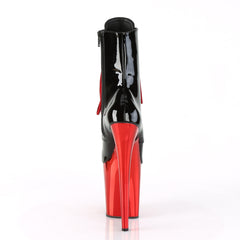 8 Inch Heel FLAMINGO-1020 Black Pat Red Chrome