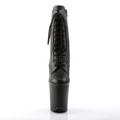 Pleaser FLAMINGO-1020 Black Faux Leather Ankle Boots - Shoecup.com - 2