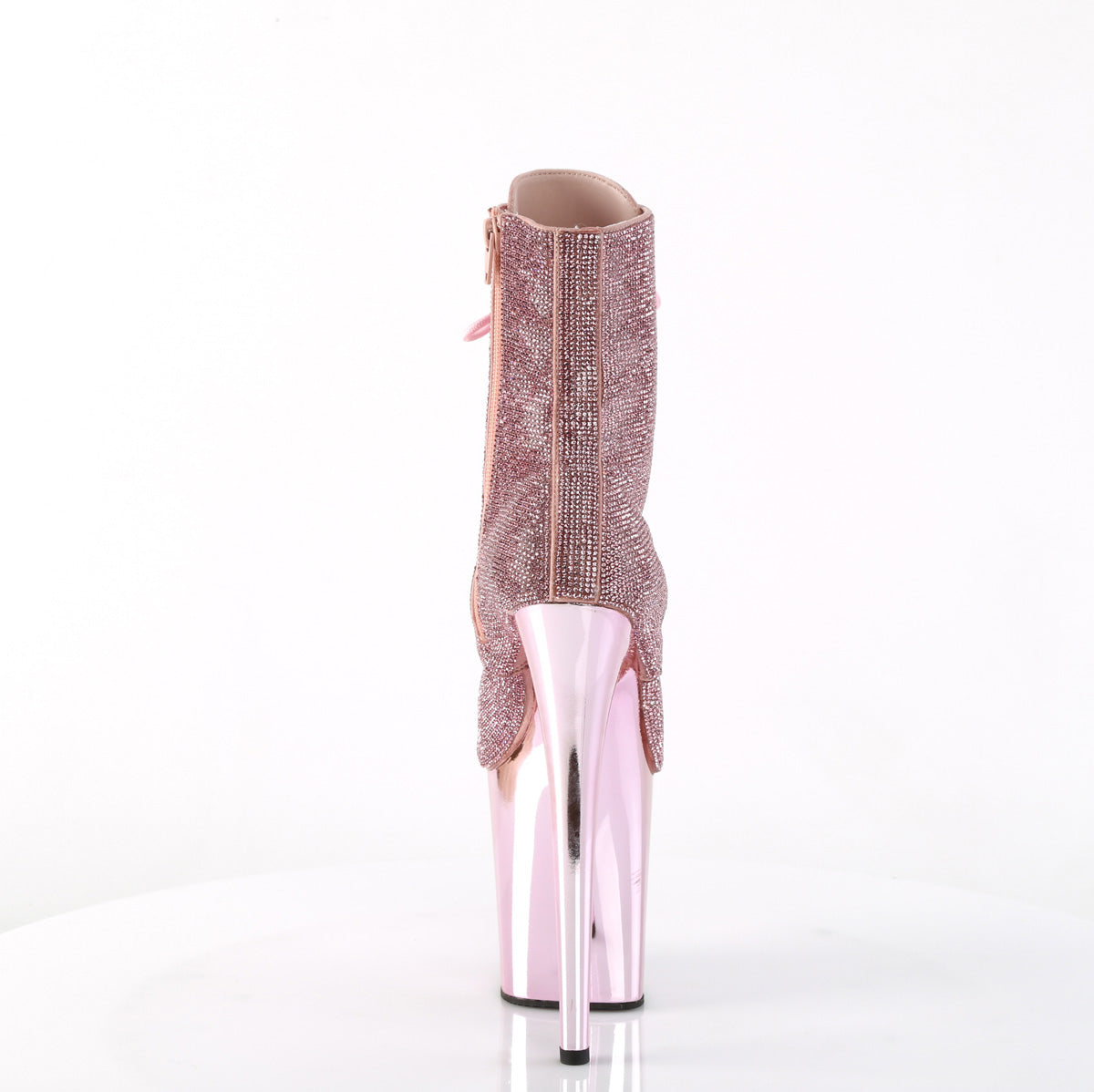 8 Inch Heel FLAMINGO-1020CHRS Baby Pink Rhinestone