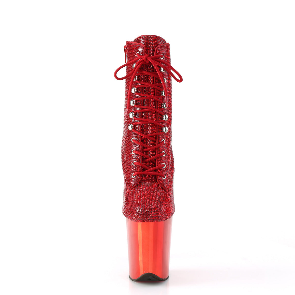8 Inch Heel FLAMINGO-1020CHRS Red Rhinestone