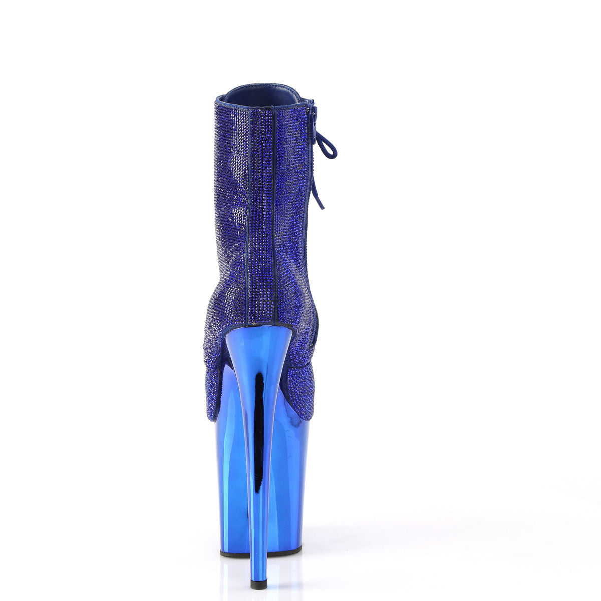 8 Inch Heel FLAMINGO-1020CHRS Royal Blue Rhinestone