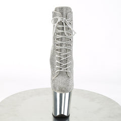 8 Inch Heel FLAMINGO-1020CHRS Silver Rhinestone