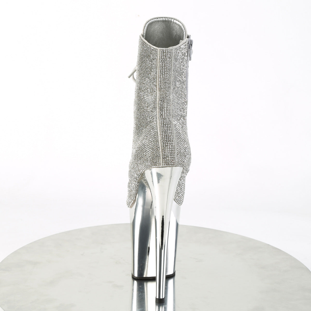 8 Inch Heel FLAMINGO-1020CHRS Silver Rhinestone