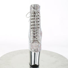 8 Inch Heel FLAMINGO-1020CHRS Silver Multi Rhinestone