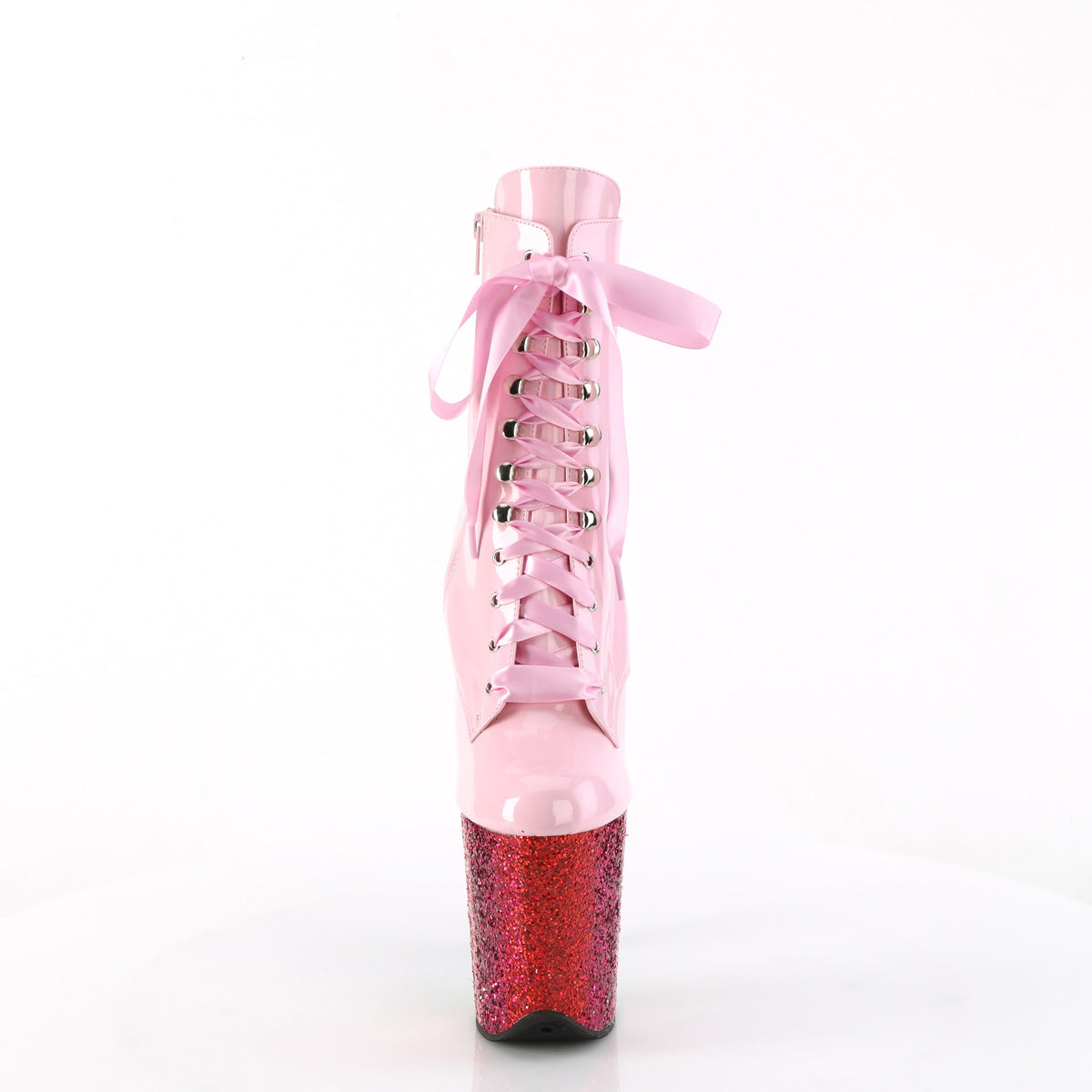 8 Inch Heel FLAMINGO-1020HG Baby Pink Holo Patent