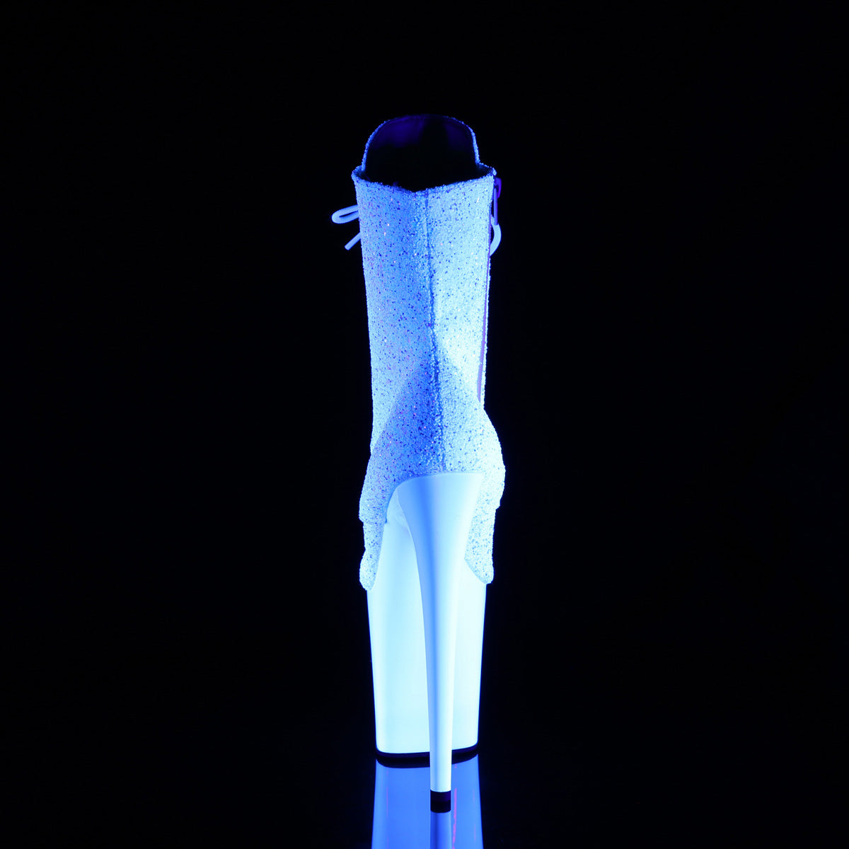 8 Inch Heel FLAMINGO-1020LG Neon White Glitter