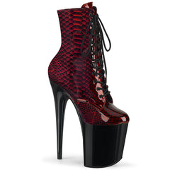 8" Heel FLAMINGO-1020SP Red Snake Print