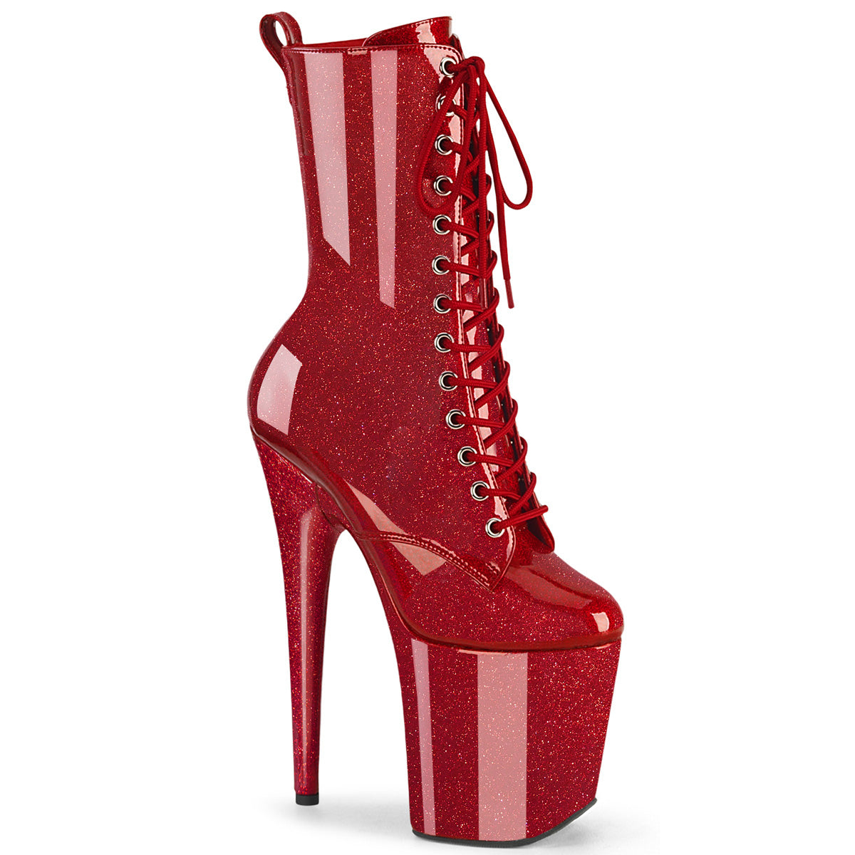 8 Inch Heel FLAMINGO-1040GP Ruby Red Glitter