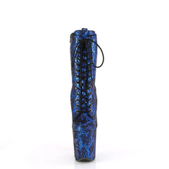 8 Inch Heel FLAMINGO-1040SPF Blue Snake Print Fabric