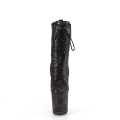 8 Inch Heel FLAMINGO-1040SPF Black Oil Slick Snake Print Fabric