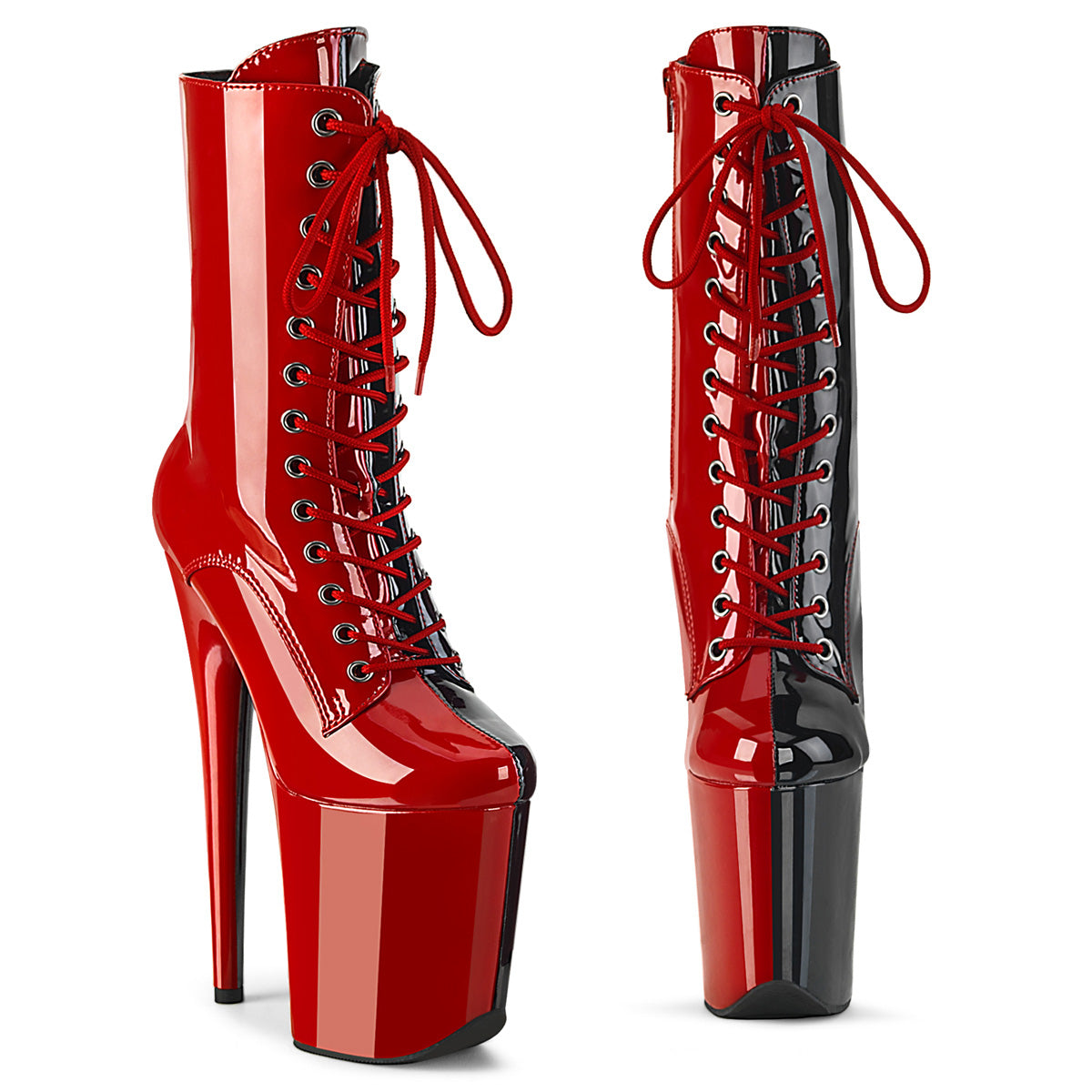 8 Inch Heel FLAMINGO-1040TT Red Black Patent
