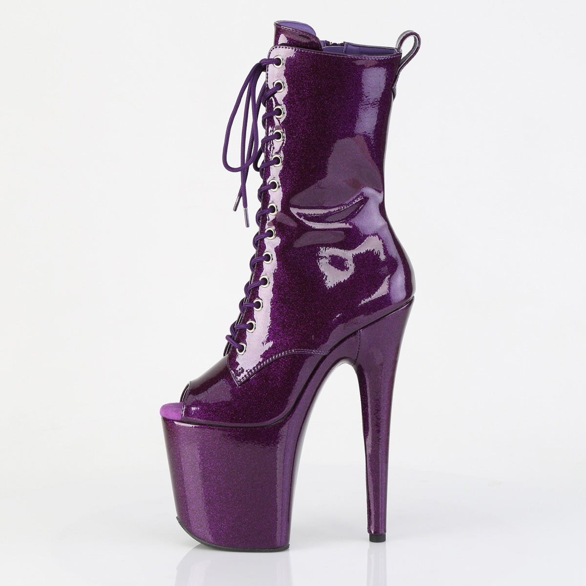 8 Inch Heel FLAMINGO-1041GP Purple Glitter